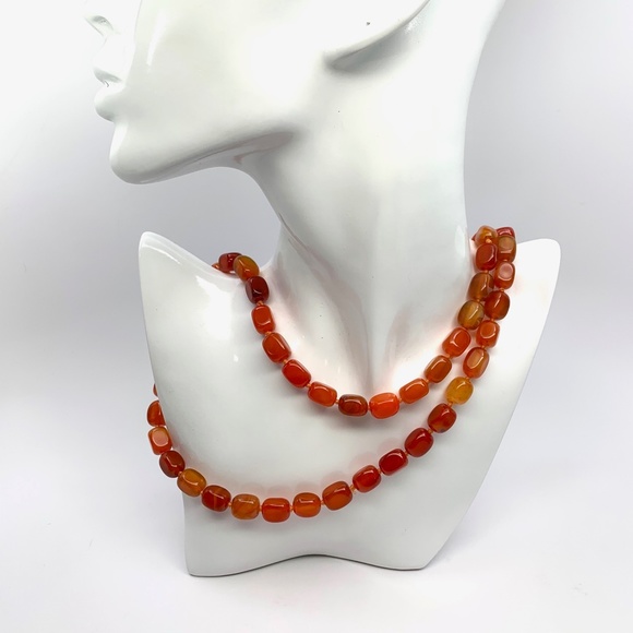 925 ST SILVER & GENUINE GEMSTONE LONG NECKLACE - Picture 5 of 8